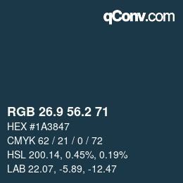 Color code: RGB 26.9 56.2 71 | qconv.com