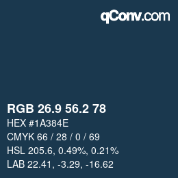 Color code: RGB 26.9 56.2 78 | qconv.com