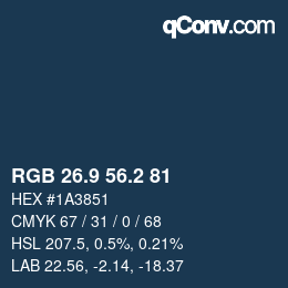 Color code: RGB 26.9 56.2 81 | qconv.com