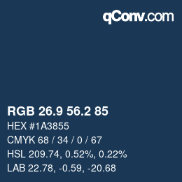 Color code: RGB 26.9 56.2 85 | qconv.com
