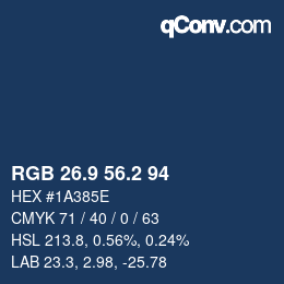 Color code: RGB 26.9 56.2 94 | qconv.com