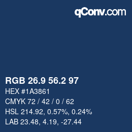 Color code: RGB 26.9 56.2 97 | qconv.com