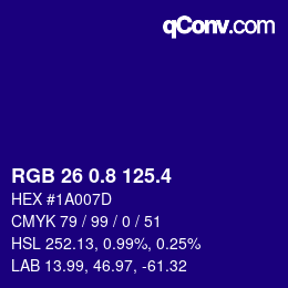 カラーコード: RGB 26 0.8 125.4 | qconv.com