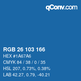 Color code: RGB 26 103 166 | qconv.com