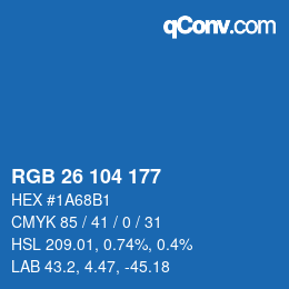 Farbcode: RGB 26 104 177 | qconv.com