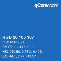 Color code: RGB 26 105 187 | qconv.com