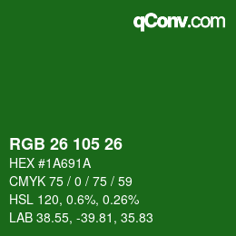 Color code: RGB 26 105 26 | qconv.com