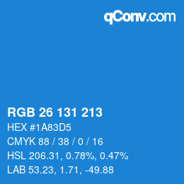 カラーコード: RGB 26 131 213 | qconv.com
