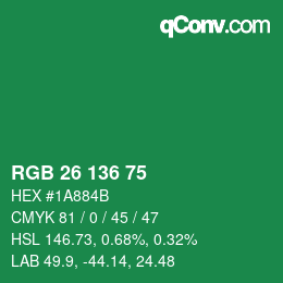 Color code: RGB 26 136 75 | qconv.com