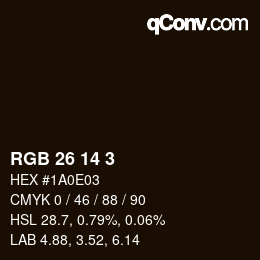 カラーコード: RGB 26 14 3 | qconv.com