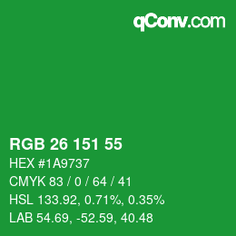 Color code: RGB 26 151 55 | qconv.com