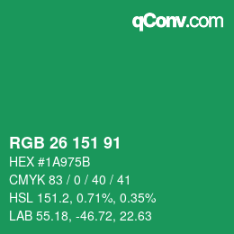 Color code: RGB 26 151 91 | qconv.com