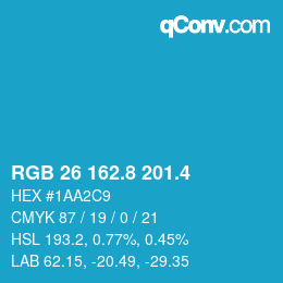 カラーコード: RGB 26 162.8 201.4 | qconv.com
