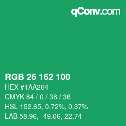 Color code: RGB 26 162 100 | qconv.com