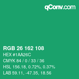 Color code: RGB 26 162 108 | qconv.com