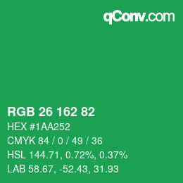 Color code: RGB 26 162 82 | qconv.com