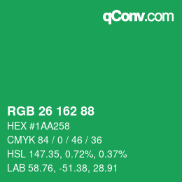 Color code: RGB 26 162 88 | qconv.com