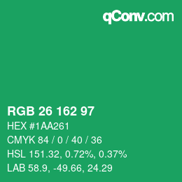 Color code: RGB 26 162 97 | qconv.com