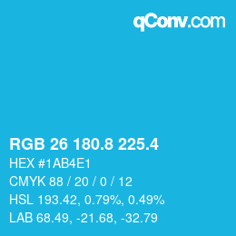 カラーコード: RGB 26 180.8 225.4 | qconv.com