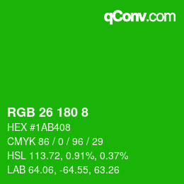 Color code: RGB 26 180 8 | qconv.com