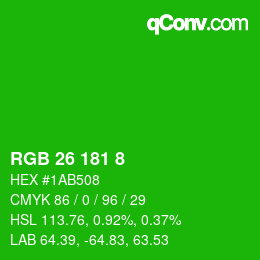Color code: RGB 26 181 8 | qconv.com