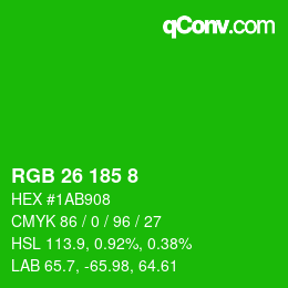 Color code: RGB 26 185 8 | qconv.com