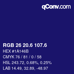 カラーコード: RGB 26 20.6 107.6 | qconv.com