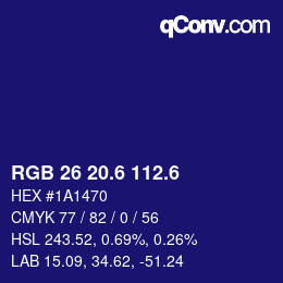 カラーコード: RGB 26 20.6 112.6 | qconv.com