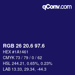 カラーコード: RGB 26 20.6 97.6 | qconv.com
