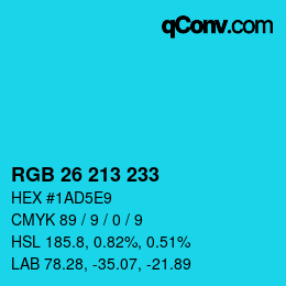 Color code: RGB 26 213 233 | qconv.com