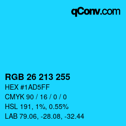 Color code: RGB 26 213 255 | qconv.com