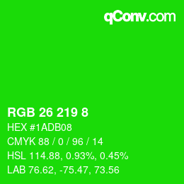 Color code: RGB 26 219 8 | qconv.com