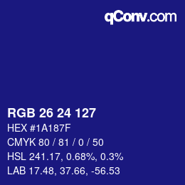 カラーコード: RGB 26 24 127 | qconv.com