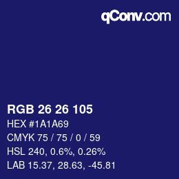 カラーコード: RGB 26 26 105 | qconv.com
