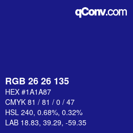 Color code: RGB 26 26 135 | qconv.com