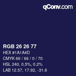 Código de color: RGB 26 26 77 | qconv.com