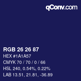 カラーコード: RGB 26 26 87 | qconv.com