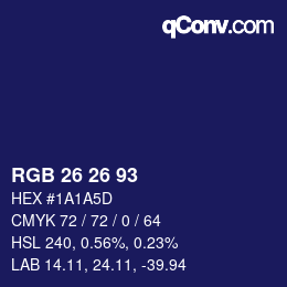 カラーコード: RGB 26 26 93 | qconv.com