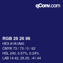Código de color: RGB 26 26 96 | qconv.com