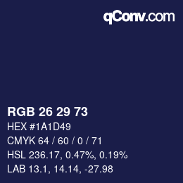 Farbcode: RGB 26 29 73 | qconv.com