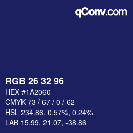 Color code: RGB 26 32 96 | qconv.com