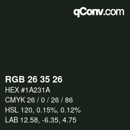 Código de color: RGB 26 35 26 | qconv.com