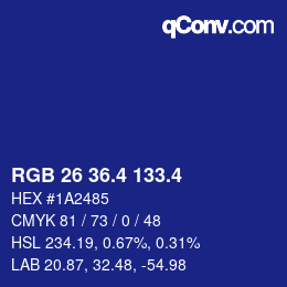 カラーコード: RGB 26 36.4 133.4 | qconv.com