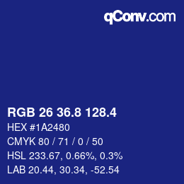 カラーコード: RGB 26 36.8 128.4 | qconv.com