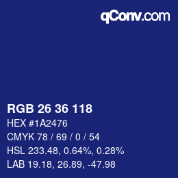 カラーコード: RGB 26 36 118 | qconv.com