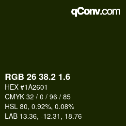 カラーコード: RGB 26 38.2 1.6 | qconv.com