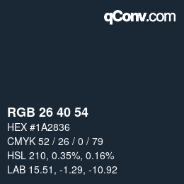 Color code: RGB 26 40 54 | qconv.com