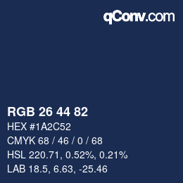 カラーコード: RGB 26 44 82 | qconv.com