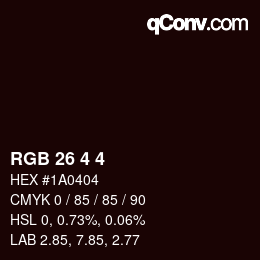 Farbcode: RGB 26 4 4 | qconv.com
