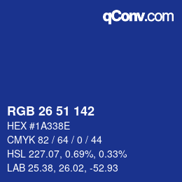 颜色代码: RGB 26 51 142 | qconv.com